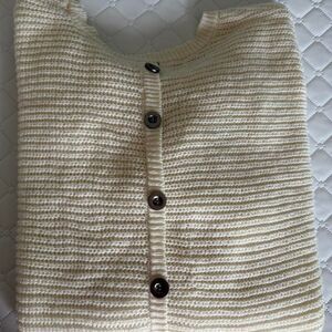 Lost Women's Cream and White Cardigan size L.